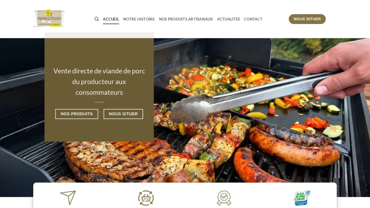 Site internet créé pour Ty Producteurs, vente directe de viande de porc à Kervignac